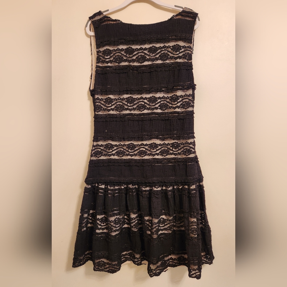 Alice + Olivia Black Lace Mini Dress